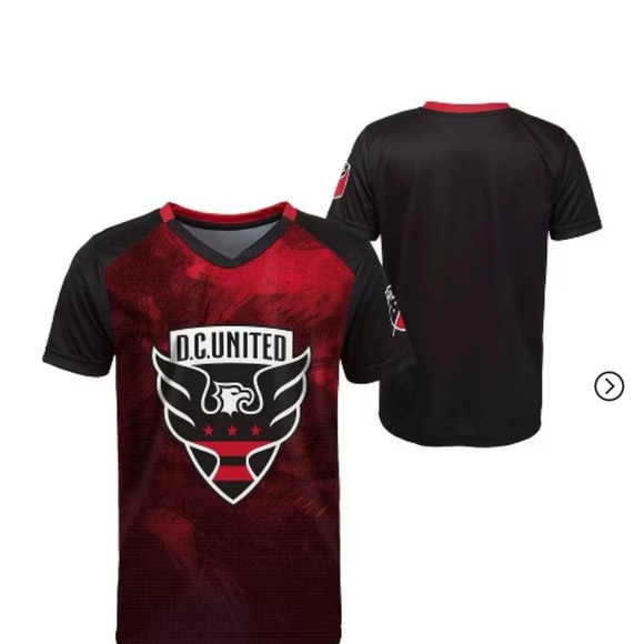 NWT Youth Size XS D.C. United Black and Red Jersey. Perfect for Youth Soccer. - Picture 2 of 3